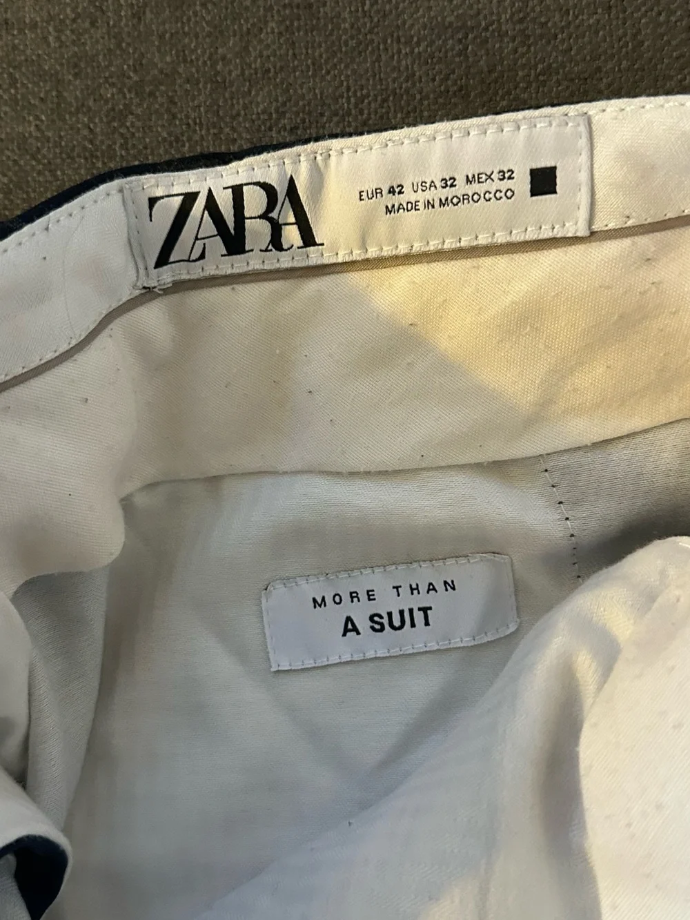Zara More Than A Suit Navy Windowpane Dress Pants Men’s 32